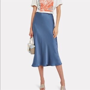 Anine Bing blue bar silk skirt